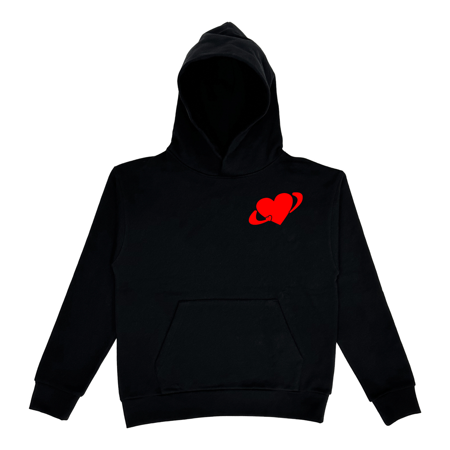 Eternal Puff Print Heart Hoodie - Black/White