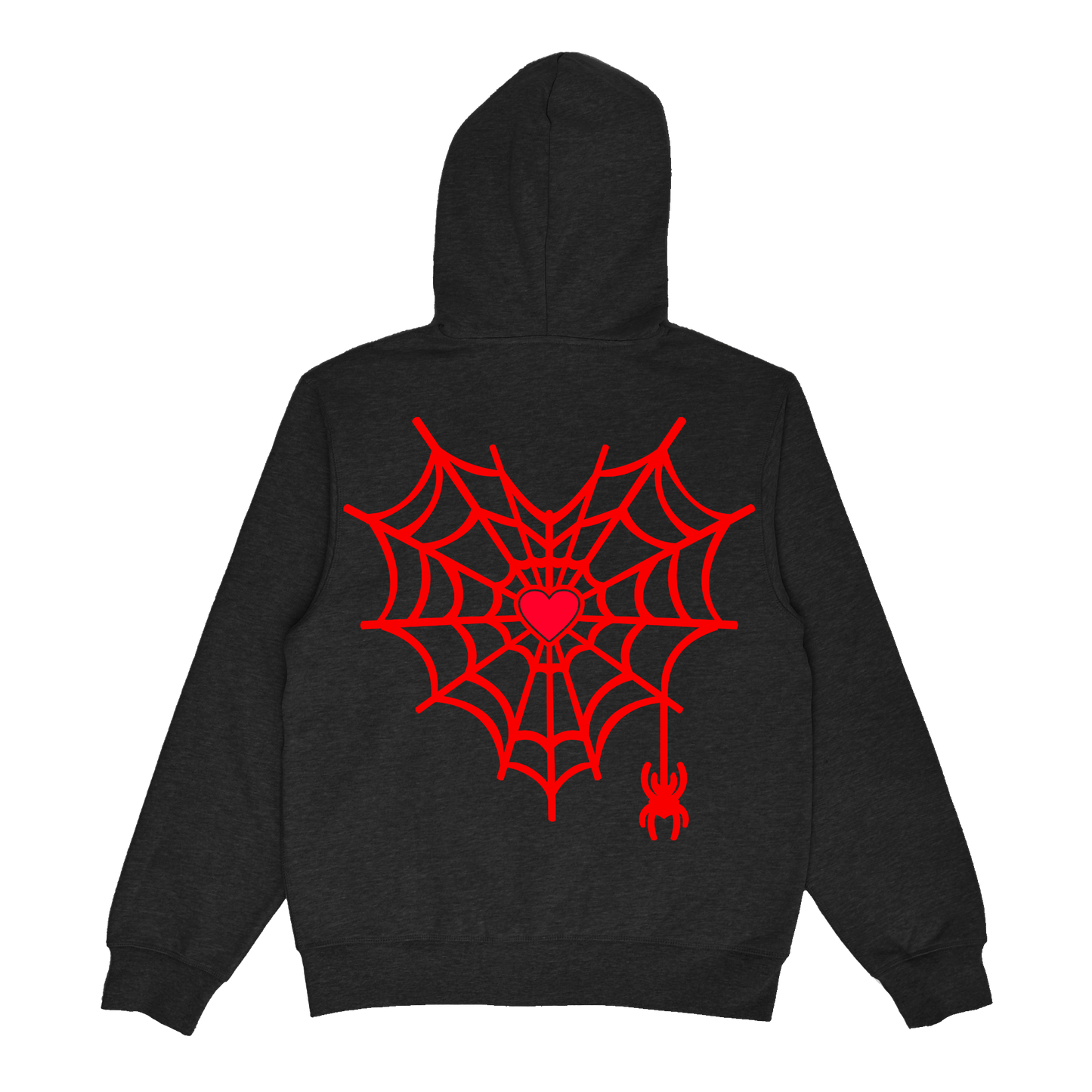 Eternal Rhinestone Skeleton Heart Zip-Up - Black & Red