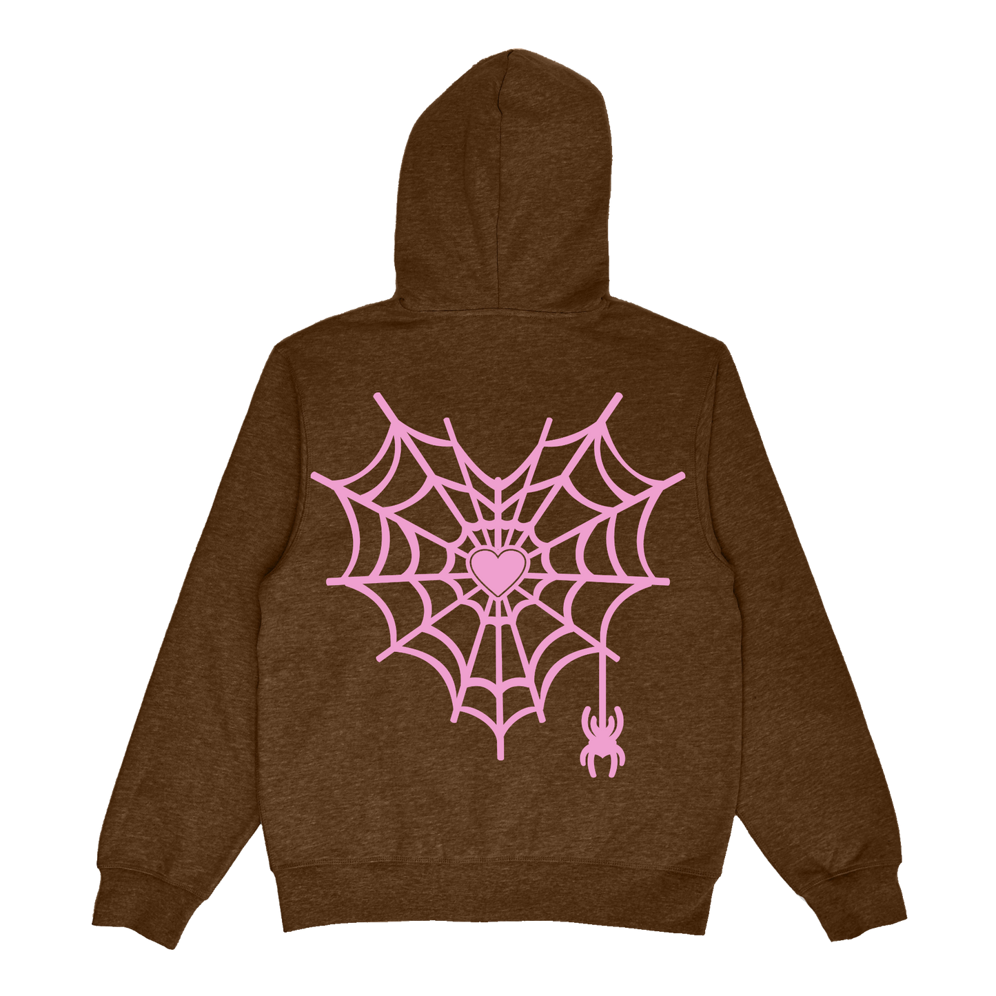 Eternal Rhinestone Skeleton Heart Zip-Up - Brown & Pink