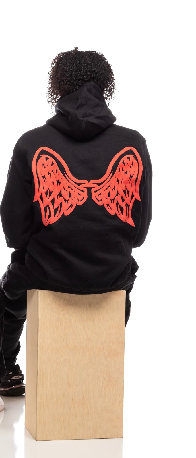 Eternal Puff Print Wings Hoodie - Black/Red