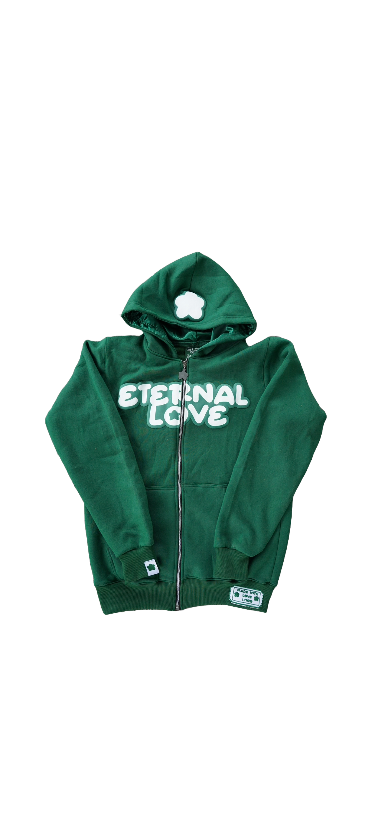 Eternal Love Made With Love Zip-Up - Forest Green Colorway