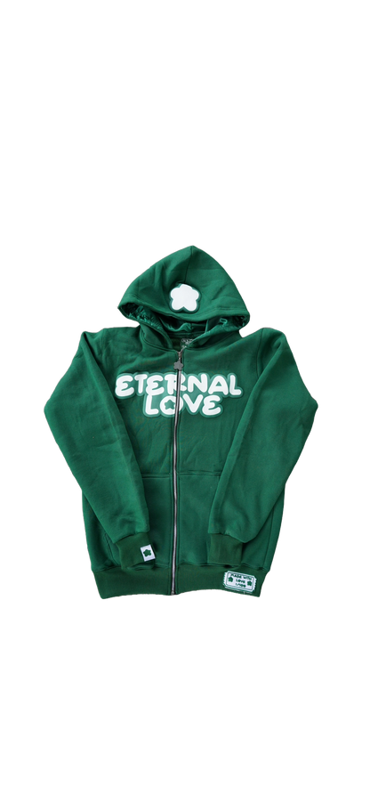 Eternal Love Made With Love Zip-Up - Forest Green Colorway