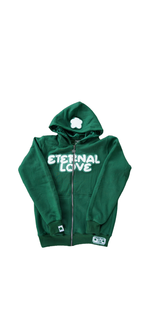 Eternal Love Made With Love Zip-Up - Forest Green Colorway