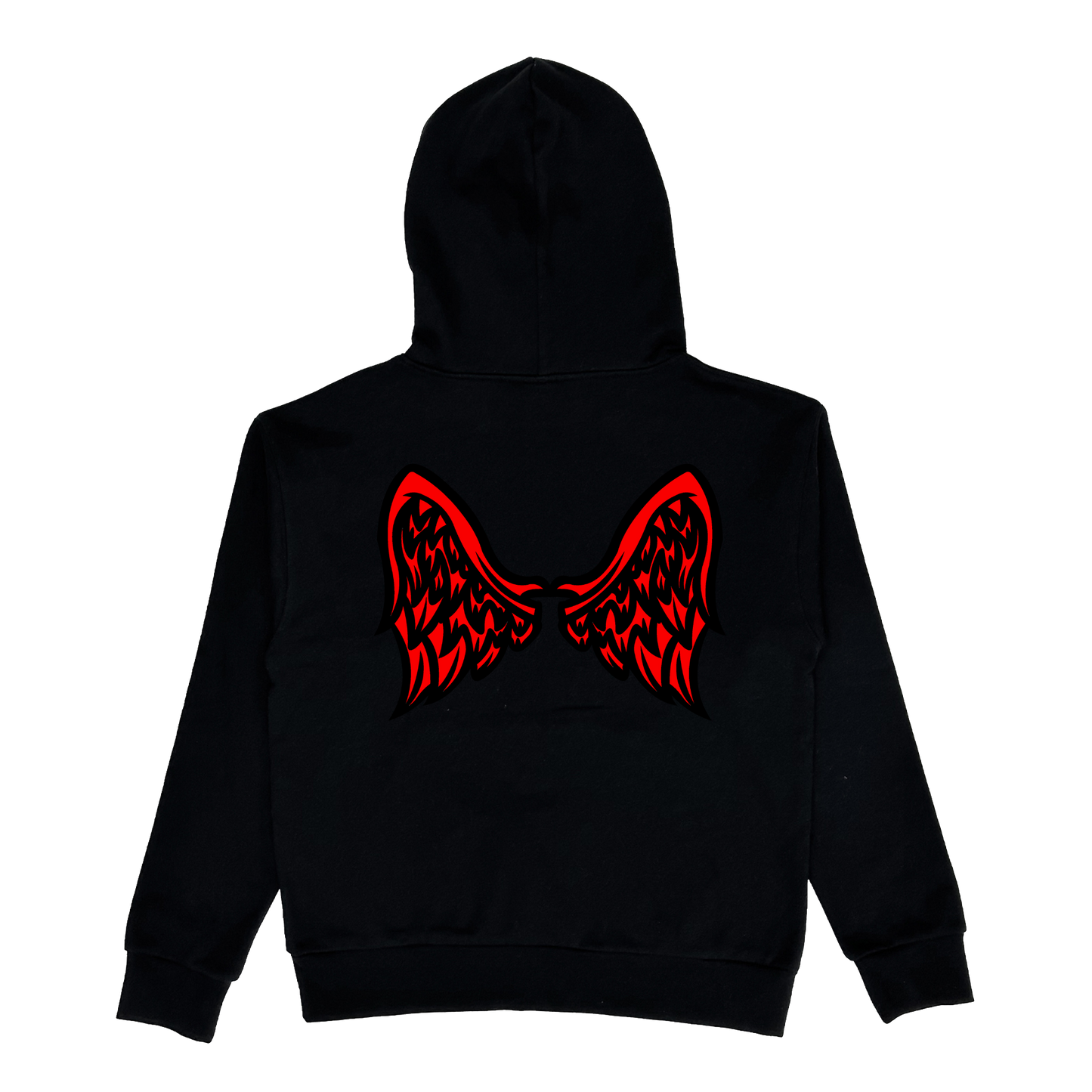 Eternal Puff Print Wings Hoodie - Black/Red