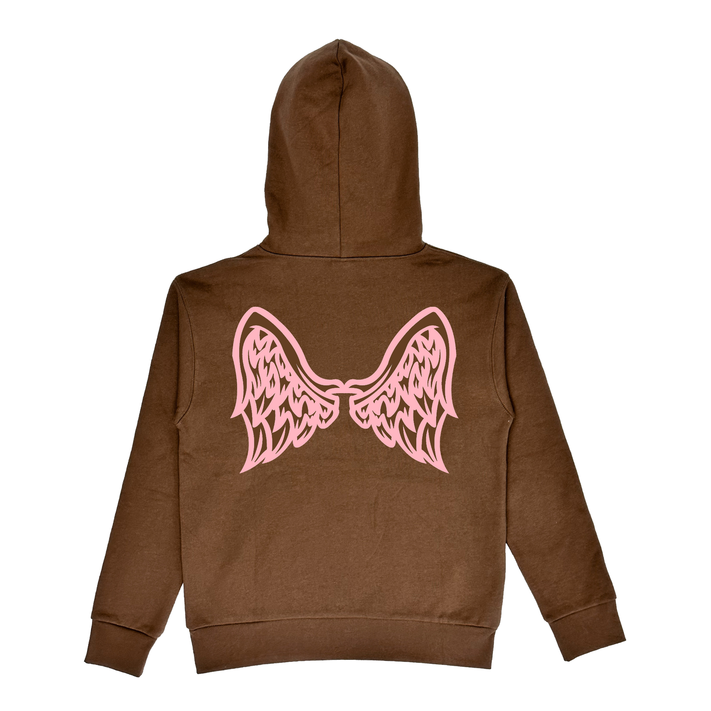 Eternal Puff Print Wings Hoodie - Brown/Pink